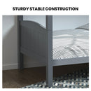 KINGSTON SLUMBER Single Bunk Bed Frame, Solid Pine 2-in-1 Modular Design Convert to 2 Single Beds, Grey-5