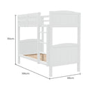 Kingston Slumber Single Bunk Bed Frame Solid Pine Wood Timber, Modular Design, White-10