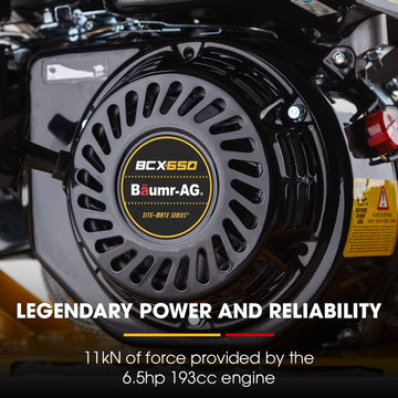 BAUMR-AG 60kg 370x510mm 6.5HP Plate Compactor, Paver Pad, Transport Wheels - 0