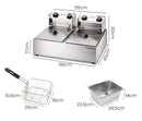 EuroChef Commercial Electric Deep Fryer Twin Frying Basket Chip Cooker Fry-8