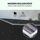 PlantCraft Galvanised Steel Garden Shed 2.38 x 1.31 x 1.82m, with 2 Sliding Doors, 2 Air Vents, Skillion Roof, Floor Frame-4