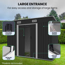 PlantCraft Galvanised Steel Garden Shed 2.38 x 1.31 x 1.82m, with 2 Sliding Doors, 2 Air Vents, Skillion Roof, Floor Frame-6