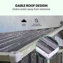 PlantCraft Galvanised Steel Garden Shed 2.58 x 2.07 x 2.02m, with 2 Sliding Doors, 4 Air Vents, Gable Roof, Floor Frame-4