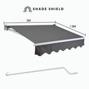 Shade Shield 2 x 1.5M Retractable Grey Folding Arm Awning, Powder Coated 6063 Aluminium, with Hand Crank, for Outdoor Patio-2