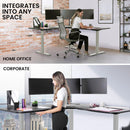 Fortia Corner Standing Desk, 1730W x 1730W x 750D, 3 Motors, 120kg Load, Sit to Stand Up Electric Height Adjustable, Black/Silver Frame-10