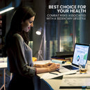 Fortia Corner Standing Desk, 1730W x 1730W x 750D, 3 Motors, 120kg Load, Sit to Stand Up Electric Height Adjustable, Black/White Frame-4