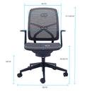 FORTIA Ergonomic Office Desk Chair, Coolmesh Fabric, Adjustable Recline, Dark Grey Mesh/Black Frame-2