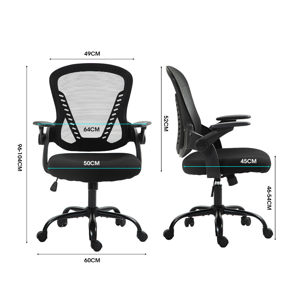 FORTIA Ergonomic Office Desk Chair, Coolmesh Fabric, Adjustable Recline, Black Mesh/Black Frame - 0