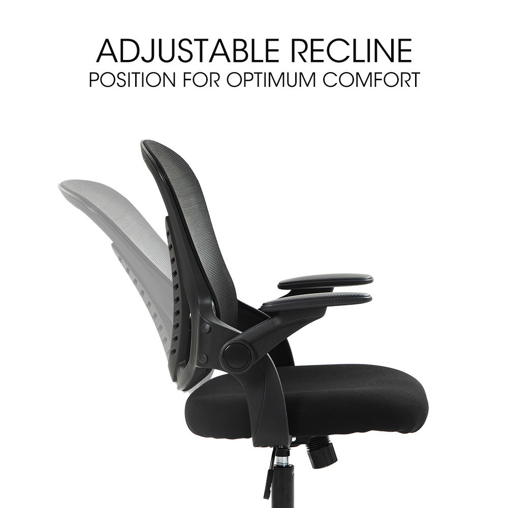 FORTIA Ergonomic Office Desk Chair, Coolmesh Fabric, Adjustable Recline, Black Mesh/Black Frame