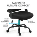 FORTIA Ergonomic Office Desk Chair, Coolmesh Fabric, Adjustable Recline, Black Mesh/Black Frame-9