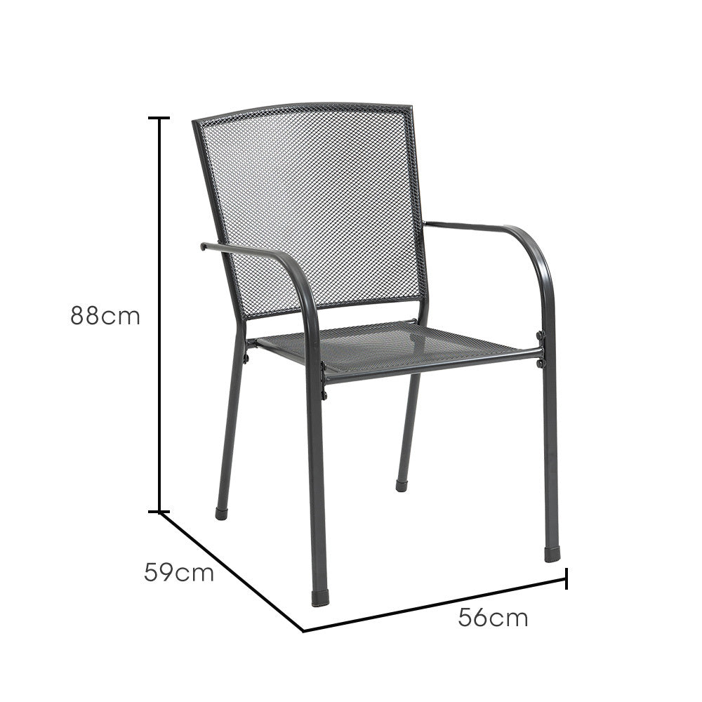 FORTIA 2pc Outdoor Dining Chair Set, for Outside with E-coating - 0