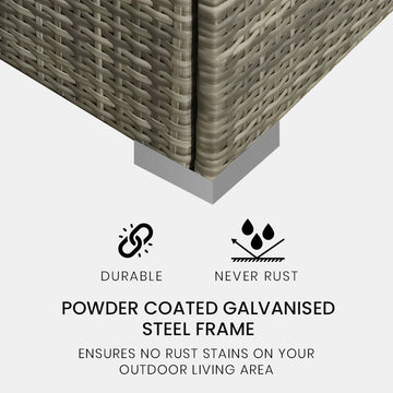 LONDON RATTAN 4 Seater Modular Outdoor Lounge Sofa Setting, Grey - 0