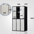 Fortia 6 Door Metal Storage Cabinet Lockers for Gym Office - Black and Grey-2