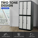 Fortia 6 Door Metal Storage Cabinet Lockers for Gym Office - Black and Grey-3