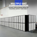 Fortia 6 Door Metal Storage Cabinet Lockers for Gym Office - Black and Grey-6