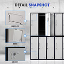 Fortia 6 Door Metal Storage Cabinet Lockers for Gym Office - Black and Grey-10