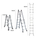 Bullet 4m Folding Aluminium Multipurpose Ladder, w/ Workshelf Platform, Spring Assisted Rapid Safety Lock Adjusters-2