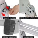 Bullet 5.1m Folding Aluminium Multipurpose Ladder, w/ Workshelf Platform, Spring Assisted Rapid Safety Lock Adjusters-5