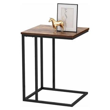 EKKIO C-Shaped End Table with Anti Slip Base (Walnut) - 0