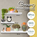Ekkio Floating Shelf Set of 3 White-2