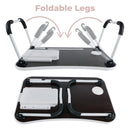 EKKIO Multifunctional Portable Bed Tray Laptop Desk with USB Charge Port (Black)-4