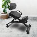 EKKIO Adjustable Ergonomic Office Kneeling Chair with Backrest (Black)-3