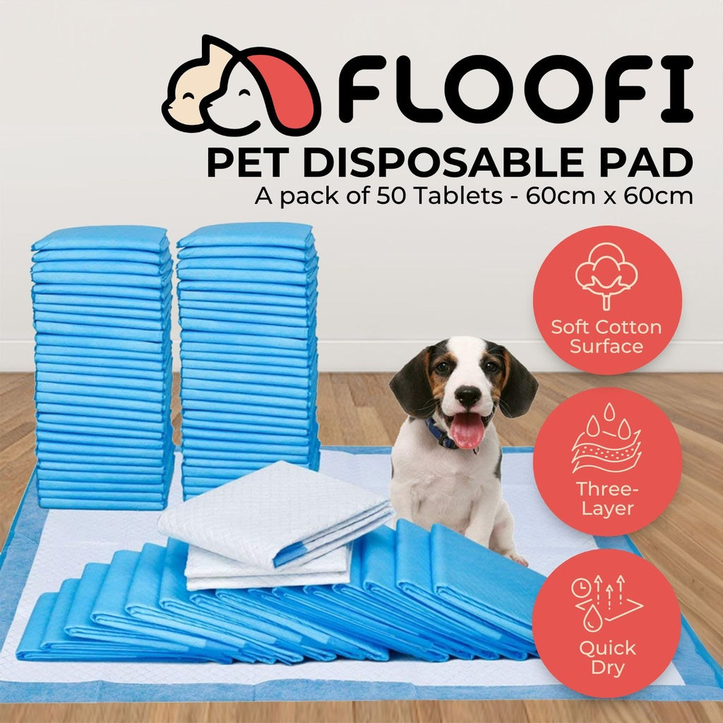 Floofi 100pcs Pet Training Pads Puppy Dog Toilet Pee Indoor Super Absorbent AU - 0