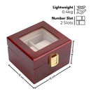 GOMINIMO Watch Display Box (2 Slot / Red Wood)-8