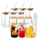 Gominimo 16Oz 12pcs Mason Jar Drinking Glass with Lid and Straw Tumbler Cup Can-1