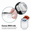 GOMINIMO 10 Pack Rectangular Airtight Food Storage Container Set (Transparent and Black)-4