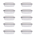 GOMINIMO 10 Pack Rectangular Airtight Food Storage Container Set (Transparent and Black)-8