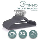 GOMINIMO 30 Pack of Non-Slip Velvet Suit Hangers with Tie Organisers-2