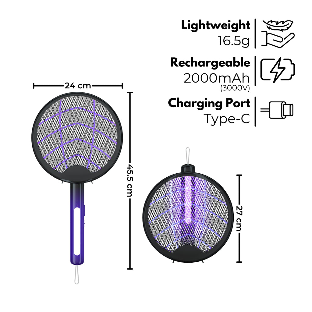 GOMINIMO BG-A9 Gen 2 Mosquito Racket (Black)