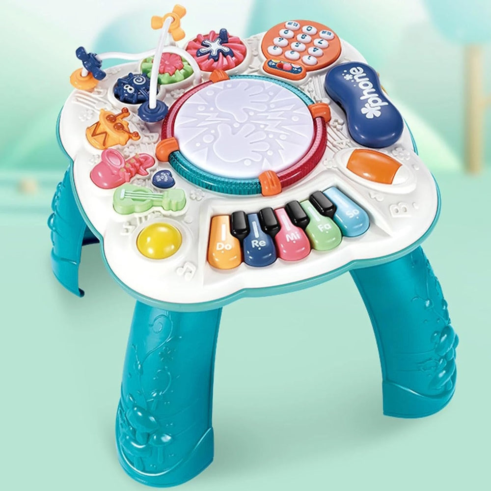 GOMINIMO Kids Music Learning Activity Table (Blue and White) - 0