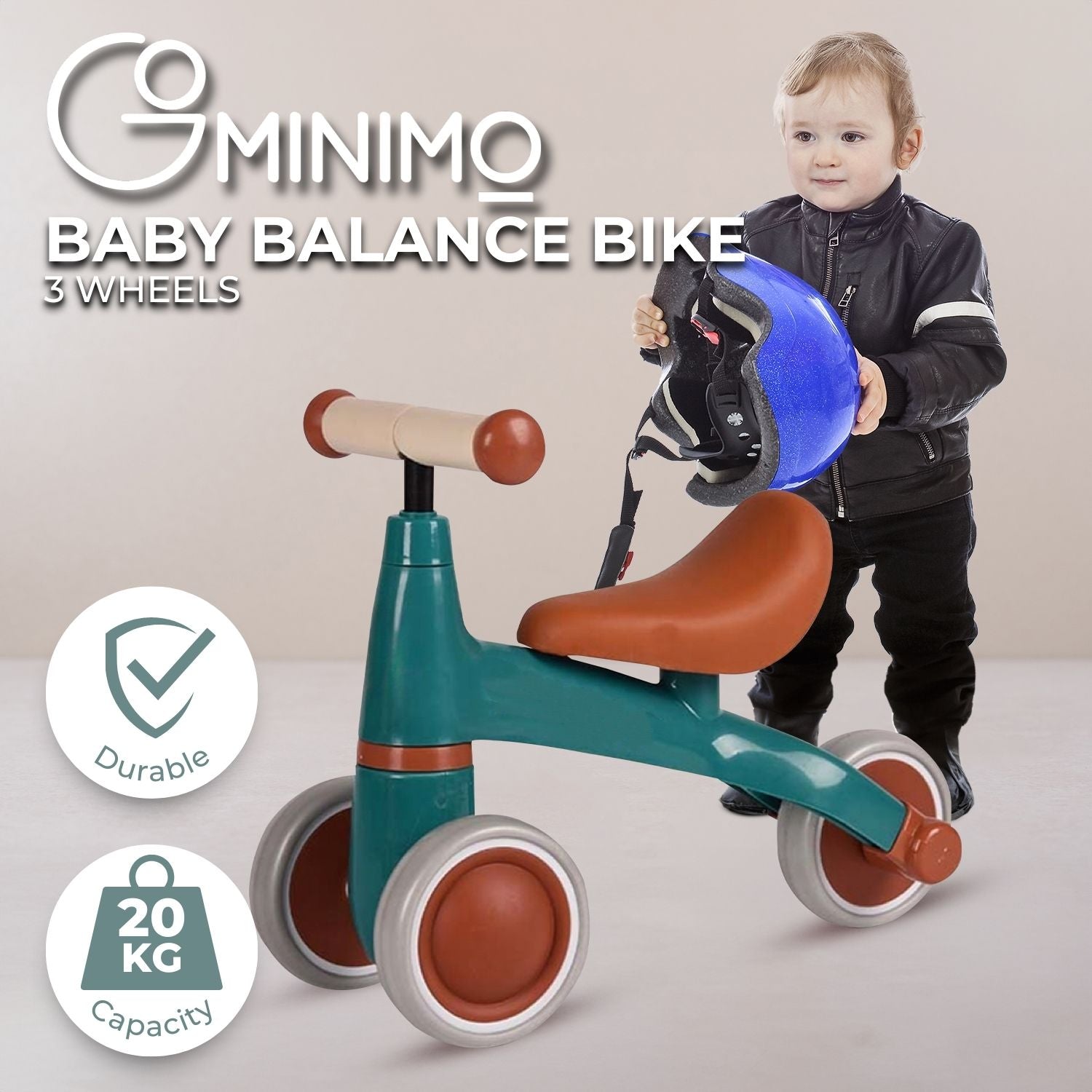 GOMINIMO 3 Wheels Baby Balance Bike (Green) - 0