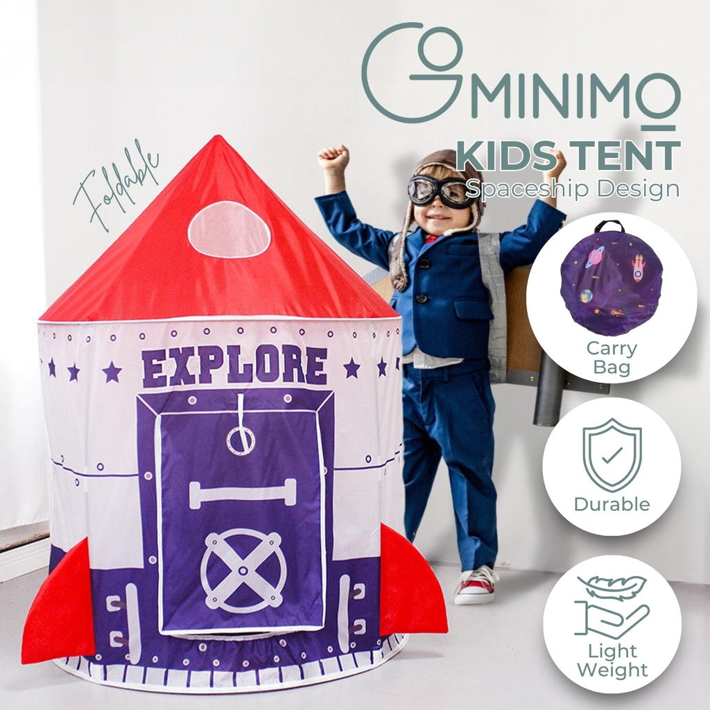 GOMINIMO Kids spaceship Tent (Purple and Red) - 0