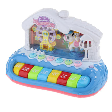 GOMINIMO Kids Toy Musical Ferris Wheel Piano Keyboard (Blue) - 0