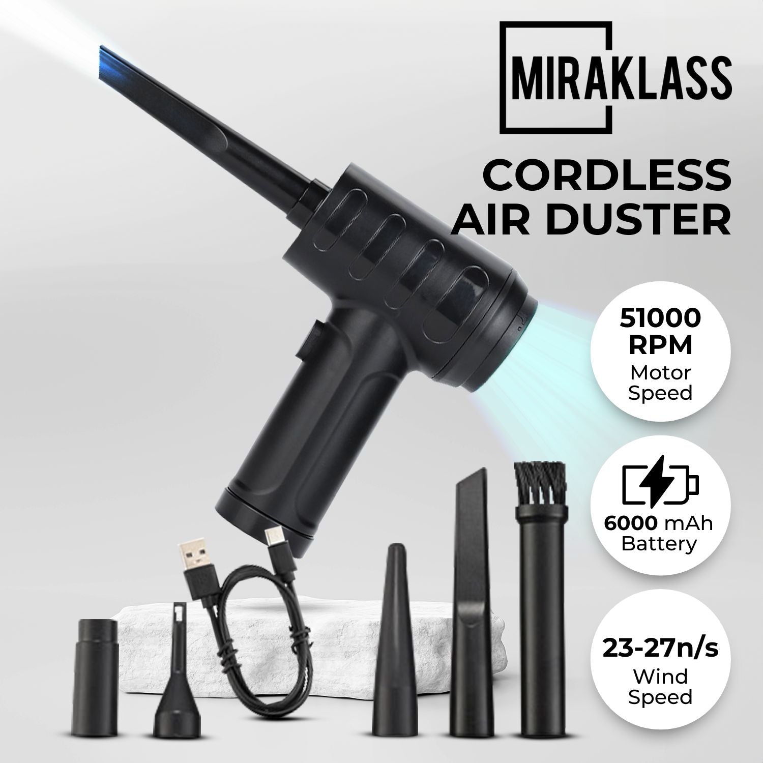 MIRAKLASS 51000RPM Wireless Dust Blower (6000mah) - 0