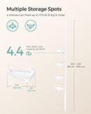 SONGMICS Adjustable Bathroom Corner Shelf with 4 Trays White-5