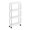 SONGMICS 4-Tier Slide Out Slim Rolling Storage Cart White-1