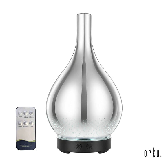 Orku Essential Oil Aroma Diffuser - Mirror 3D Fireworks Light USB Remote