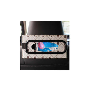 Car Tissue Box Holder - Plastic and Elastic Napkin Hanging Organiser Device - 0