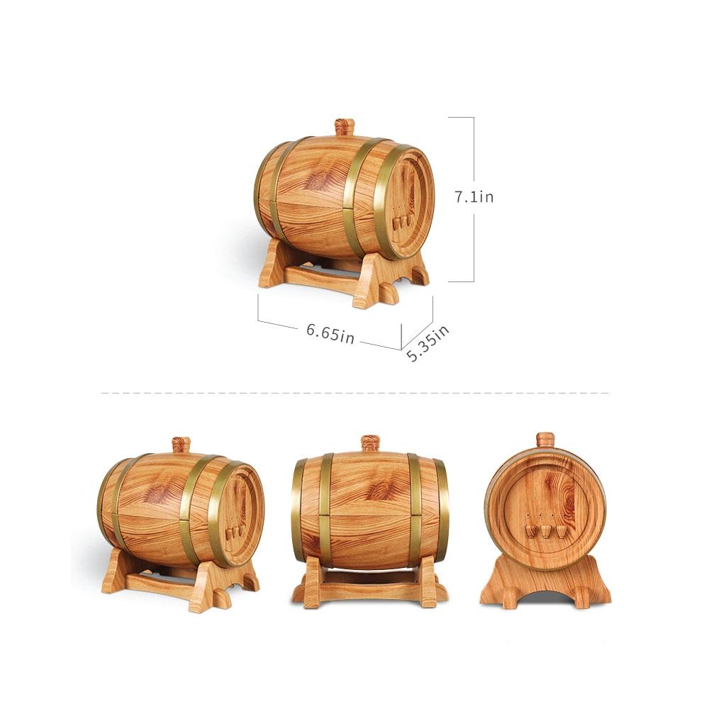 Essential Oil Aroma Diffuser - 350ml Barrel Wood Ultrasonic Air Mist Humidifier - 0