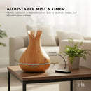 Orku Essential Oil Aroma Diffuser 400ml Tulip Wood Grain With Remote-3