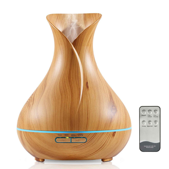 Essential Oil Aroma Diffuser Tulip Light Wood  -Ultrasonic Mist Humidifier
