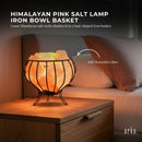 12W 12V Himalayan Pink Salt Lamp - Bud Iron Basket Rock Crystal Light Bulb On/Off Switch-2
