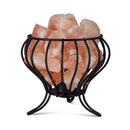 12W 12V Himalayan Pink Salt Lamp - Bud Iron Basket Rock Crystal Light Bulb On/Off Switch-2