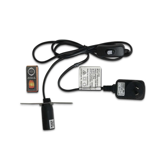 12W 12V Himalayan Pink Salt Lamp - Bud Iron Basket Rock Crystal Light Bulb On/Off Switch