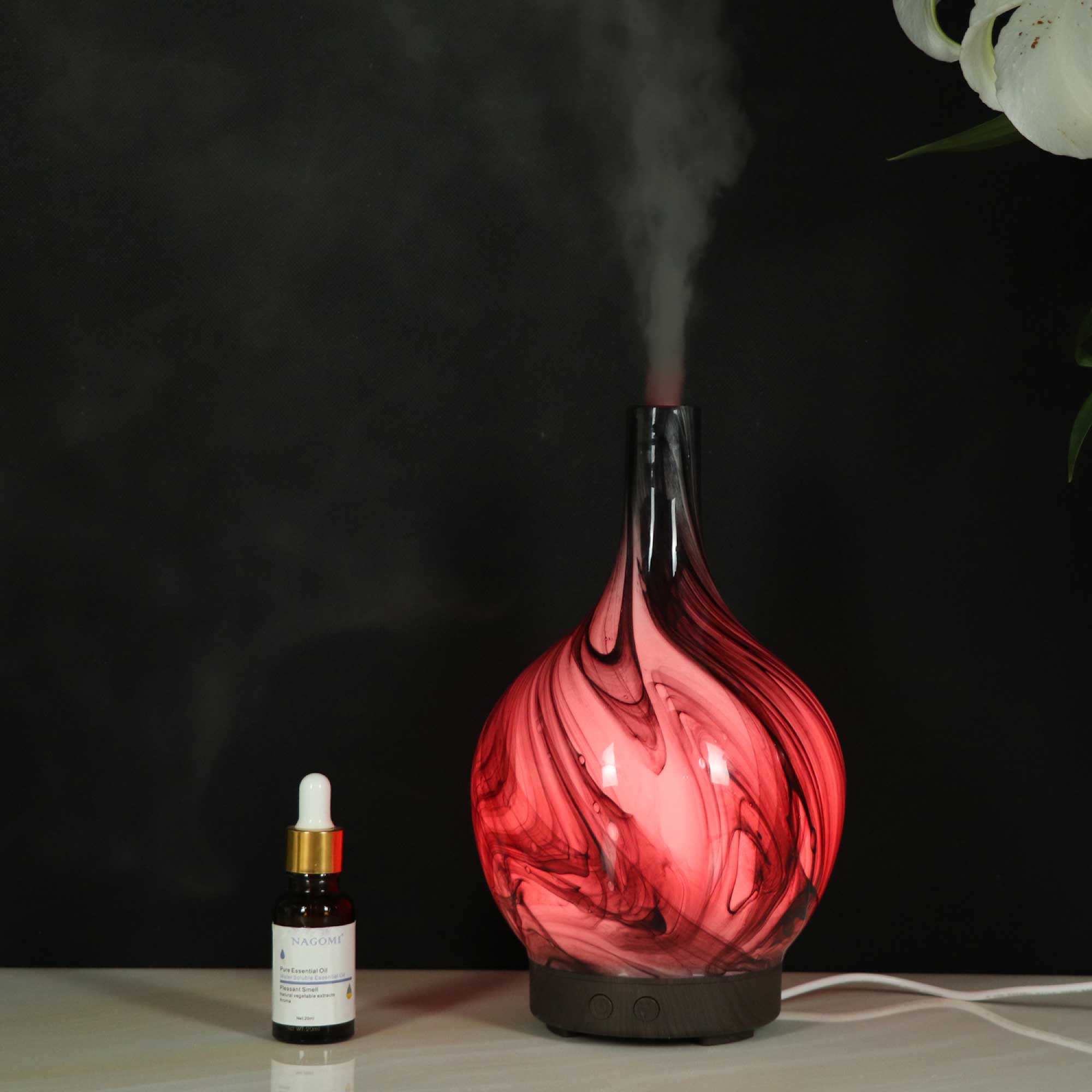 Essential Oil Aroma Diffuser - 100ml Glass Marble Aromatherapy Mist Humidifier - 0
