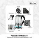 Kitchee 1.7L Glass Electric Kettle LED Light Cordless 360 Water Boiling Jug-4